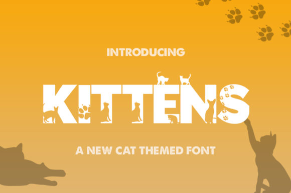 Kittens Silhouette Font for Business Branding